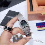 Perfect Replica Vacheron Constantin HEURES CRÉATIVES Black Dial Gray Silk Strap 25mm Women's Watch